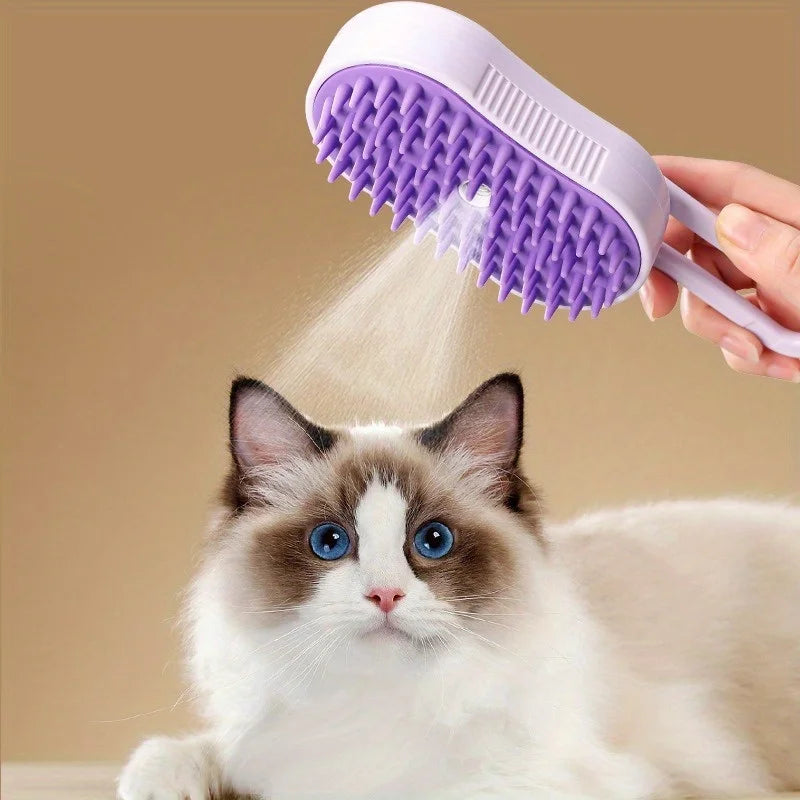 4 in 1 Cat/Dog Steam Brush for Shedding, Grooming and Cleaning