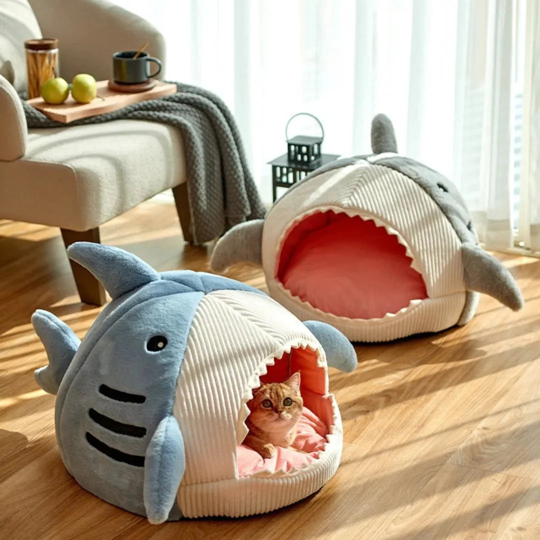 Luxury Plush Shark Bed for Pets