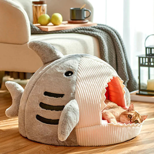 Luxury Plush Shark Bed for Pets